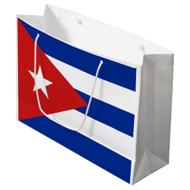 Grand Sac Cadeau Drapeau de Cuba (Devant Angle)