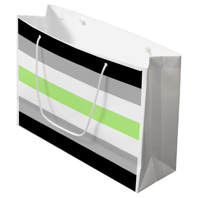 Grand Sac Cadeau Drapeau de fierté agender (Devant Angle)