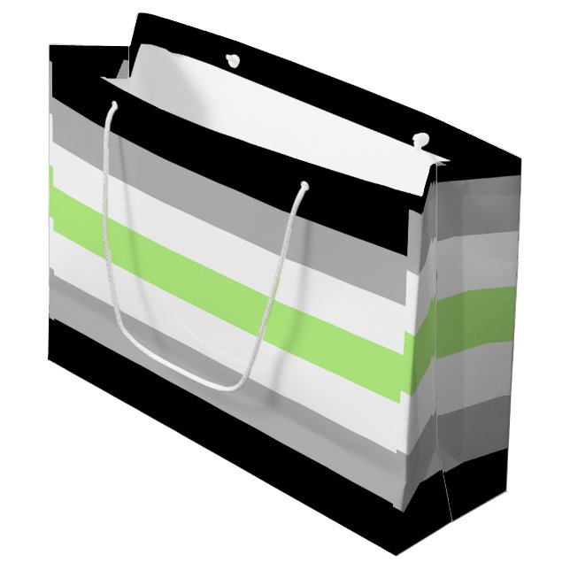 Grand Sac Cadeau Drapeau de fierté agender (Devant Angle)