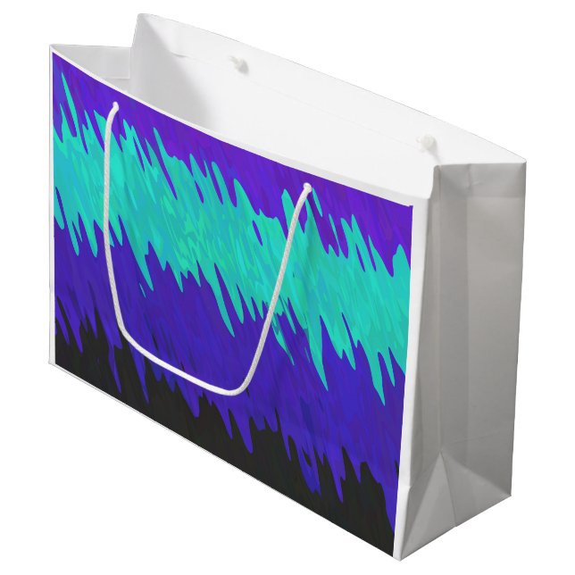 Grand Sac Cadeau Drapeau de Fierté Alexigender Abstrait Squiggly Tr (Devant Angle)