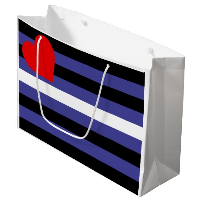 Grand Sac Cadeau Drapeau de fierté cuir (Devant Angle)