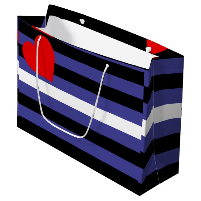 Grand Sac Cadeau Drapeau de fierté cuir (Devant Angle)