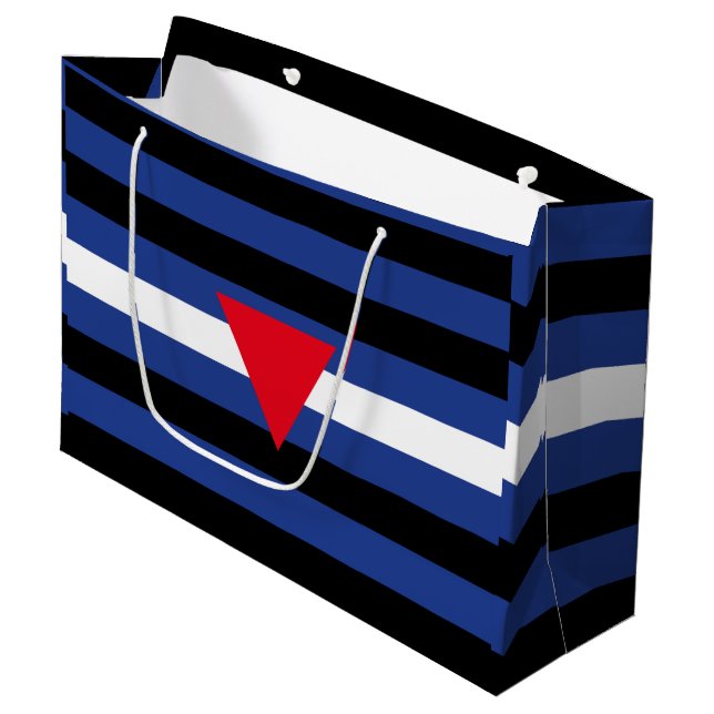 Grand Sac Cadeau Drapeau de fierté cuir queer (Devant Angle)