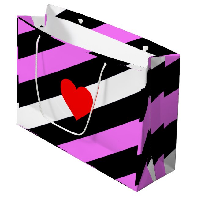 Grand Sac Cadeau Drapeau de fierté de fille de cuir (Devant Angle)