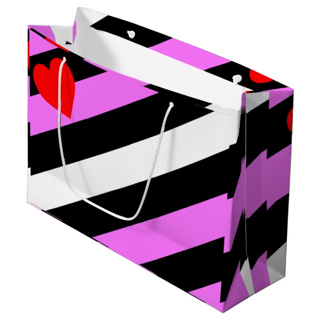 Grand Sac Cadeau Drapeau de fierté de fille de cuir (Devant Angle)