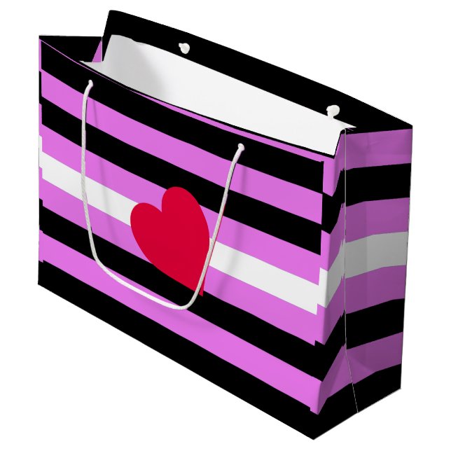 Grand Sac Cadeau Drapeau de fierté de la fille de cuir (Devant Angle)