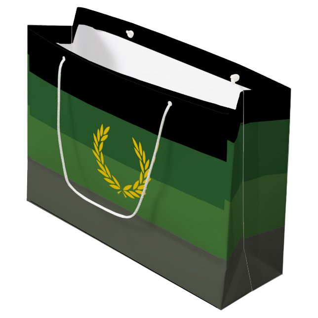 Grand Sac Cadeau Drapeau de fierté de l'uniforme militaire (Devant Angle)