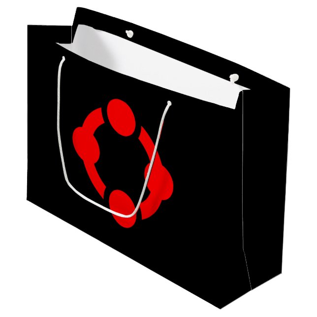 Grand Sac Cadeau Drapeau de fierté de niche (Noir) (Devant Angle)