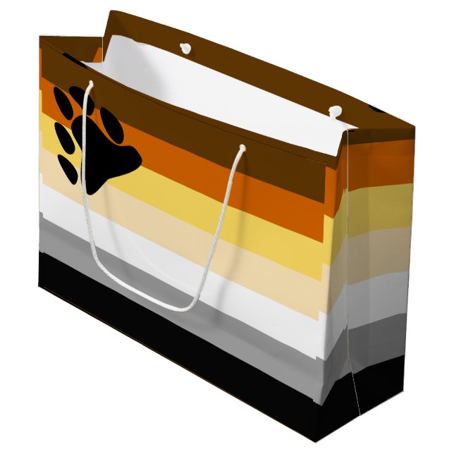 Grand Sac Cadeau Drapeau de fierté des Ours (Devant Angle)