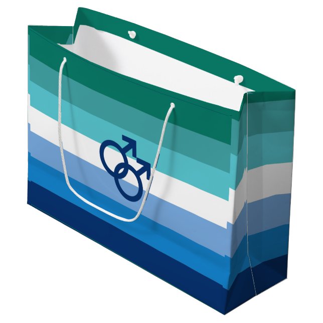 Grand Sac Cadeau Drapeau de fierté gay MLM (Devant Angle)