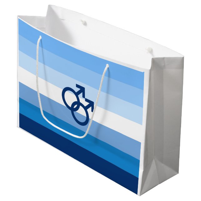 Grand Sac Cadeau Drapeau de fierté gay MLM (Devant Angle)