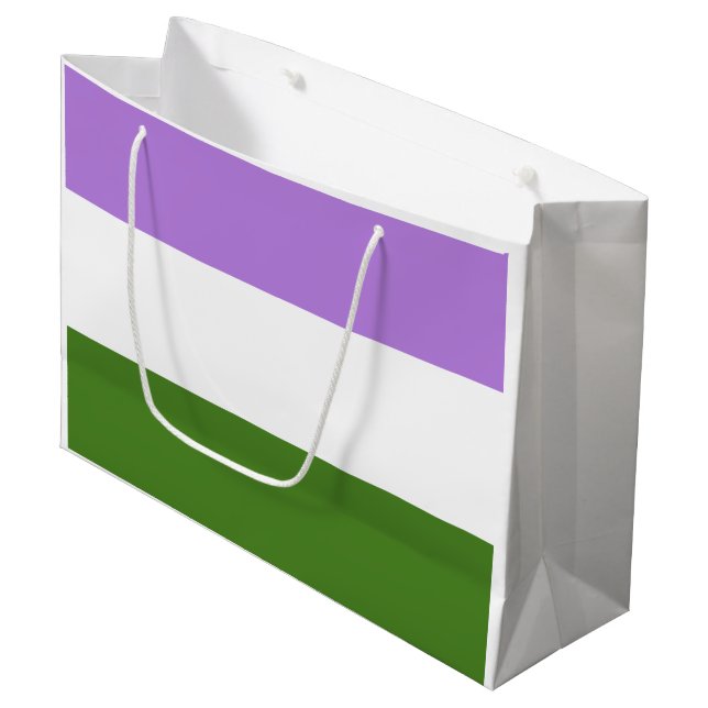 Grand Sac Cadeau Drapeau de fierté genderqueer (Devant Angle)