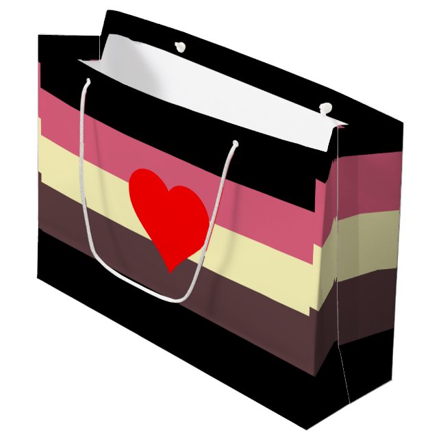 Grand Sac Cadeau Drapeau de fierté grasse (Devant Angle)