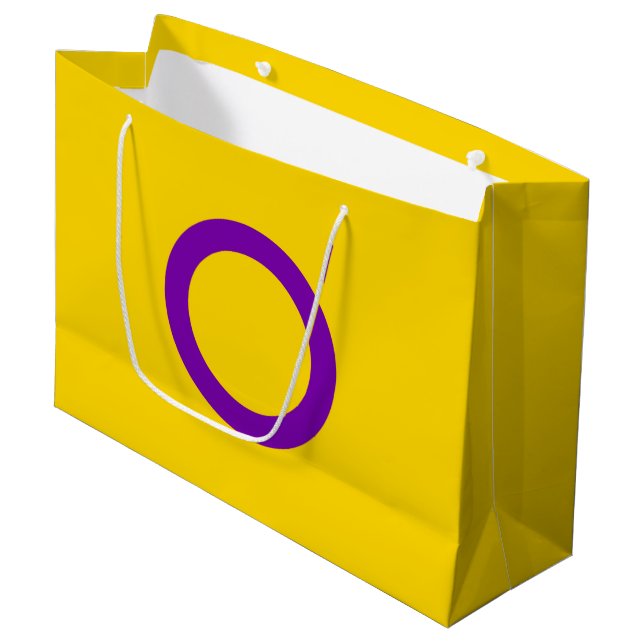 Grand Sac Cadeau Drapeau de fierté intersexe (Devant Angle)