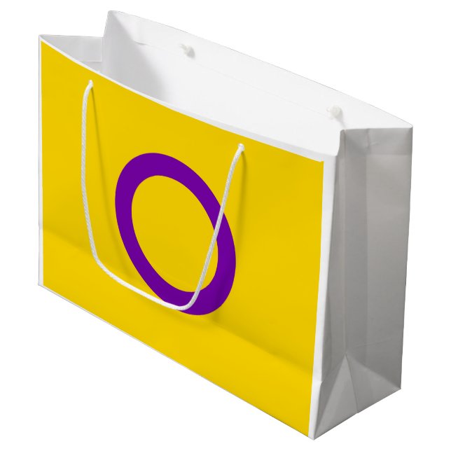 Grand Sac Cadeau Drapeau de fierté intersexe (Devant Angle)
