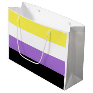 Grand Sac Cadeau Drapeau de fierté non binaire