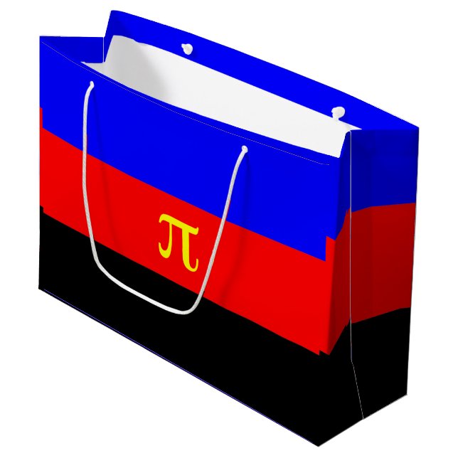 Grand Sac Cadeau Drapeau de fierté polyamoureuse (Devant Angle)