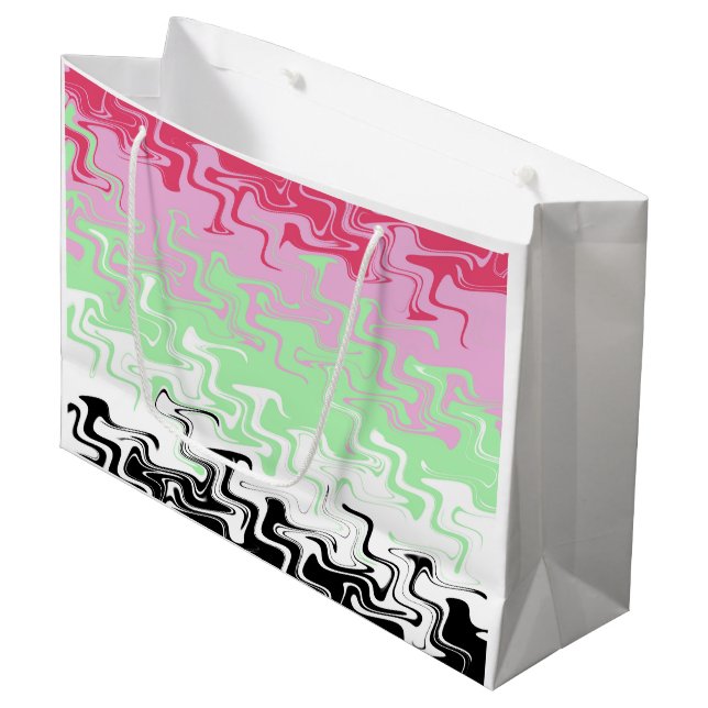 Grand Sac Cadeau Drapeau de fierté récipromantique abstrait ondulé  (Devant Angle)