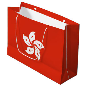 Grand Sac Cadeau Drapeau de Hong Kong