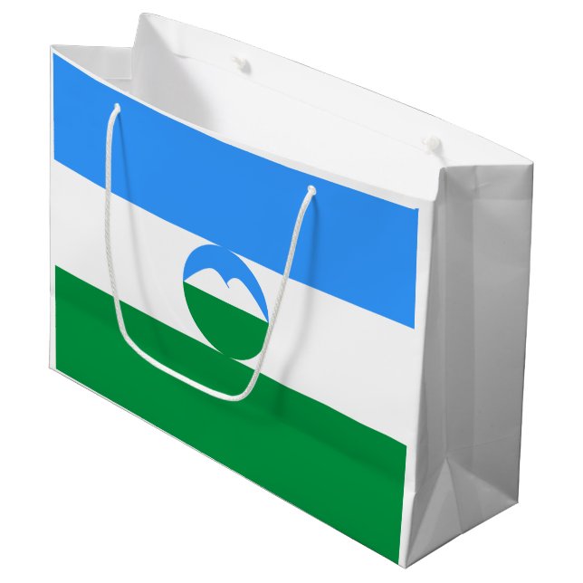 Grand Sac Cadeau Drapeau de Kabardino-Balkarie (Devant Angle)
