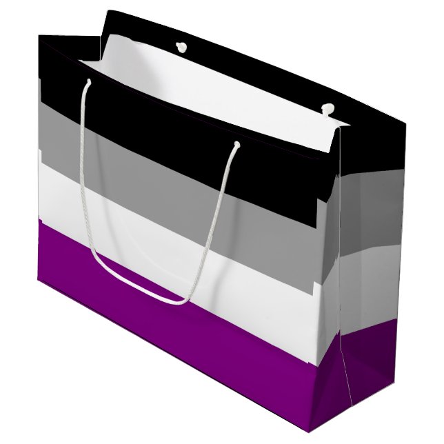 Grand Sac Cadeau Drapeau de la fierté asexuelle (Devant Angle)