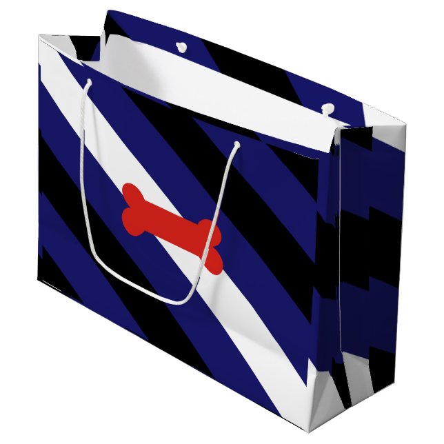 Grand Sac Cadeau Drapeau de la fierté de jeu de chiot (Devant Angle)