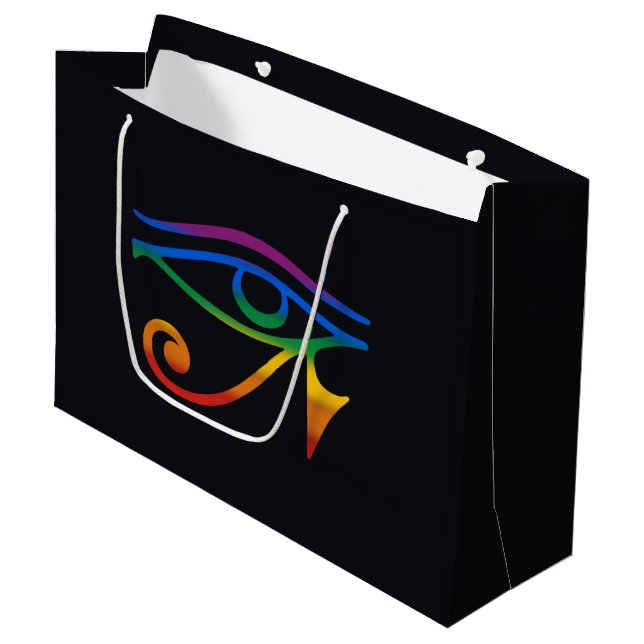 Grand Sac Cadeau Drapeau de la fierté gay goth (Devant Angle)