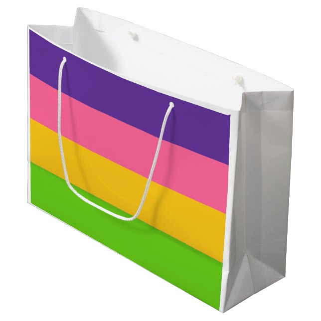 Grand Sac Cadeau Drapeau de la fierté sapphique (Devant Angle)