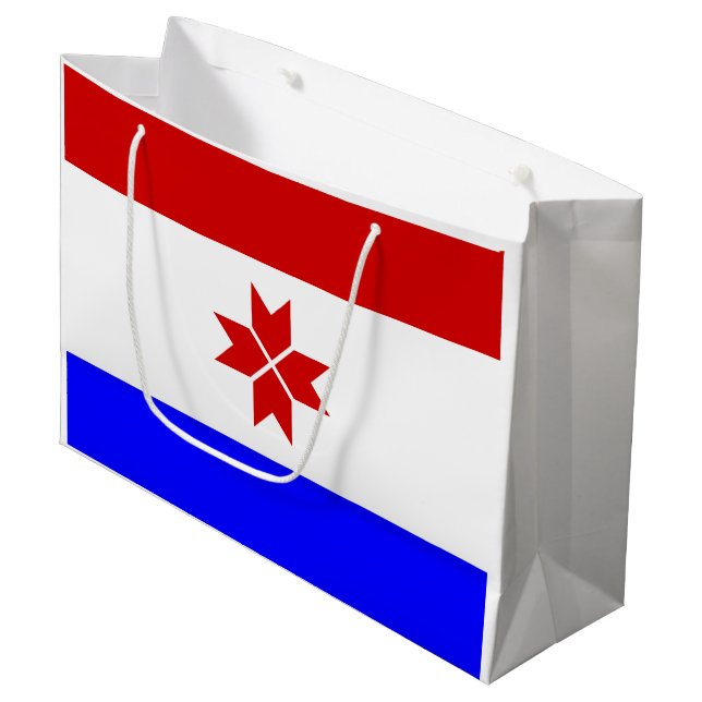 Grand Sac Cadeau Drapeau de la Mordovie (Devant Angle)