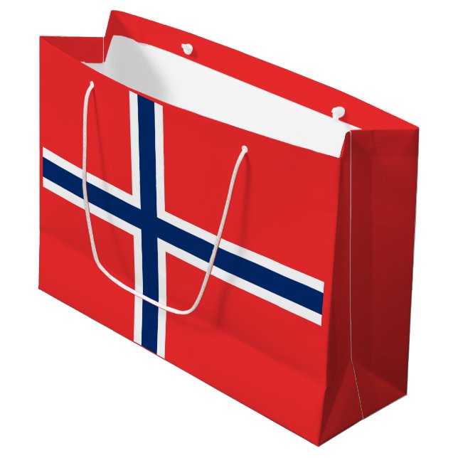 Grand Sac Cadeau Drapeau de la Norvège (Devant Angle)