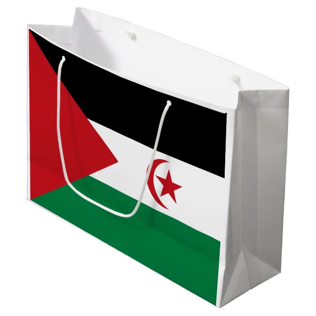 Grand Sac Cadeau Drapeau de la République démocratique arabe sahrao (Devant Angle)