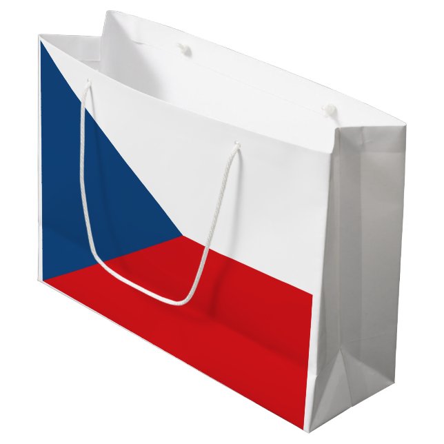 Grand Sac Cadeau Drapeau de la République tchèque (Devant Angle)