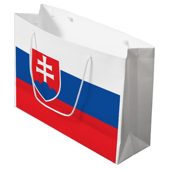 Grand Sac Cadeau Drapeau de la Slovaquie (Devant Angle)
