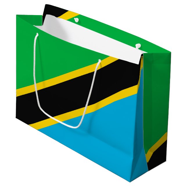 Grand Sac Cadeau Drapeau de la Tanzanie (Devant Angle)