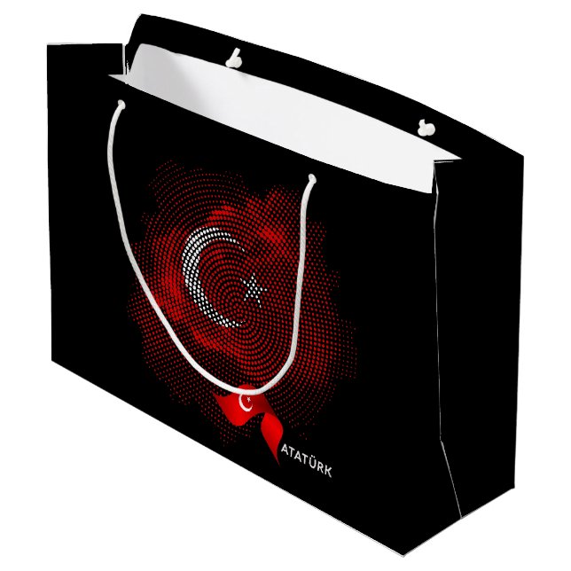 Grand Sac Cadeau Drapeau de la Turquie (Dos Angle)
