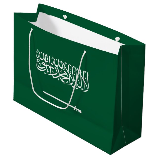 Grand Sac Cadeau Drapeau de l'Arabie saoudite (Devant Angle)