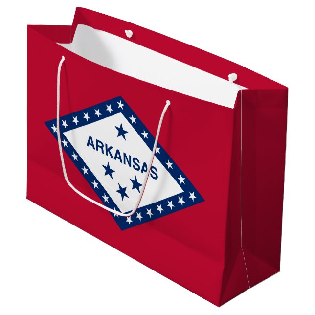 Grand Sac Cadeau Drapeau de l'Arkansas (Devant Angle)