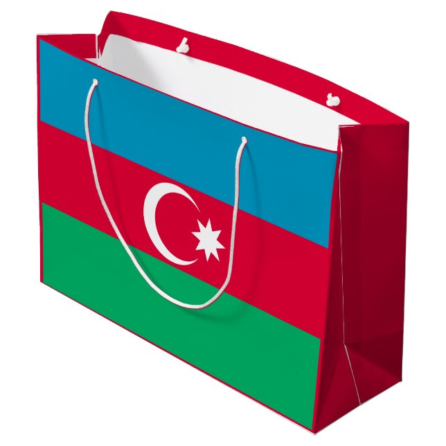 Grand Sac Cadeau Drapeau de l'Azerbaïdjan patriotique (Dos Angle)