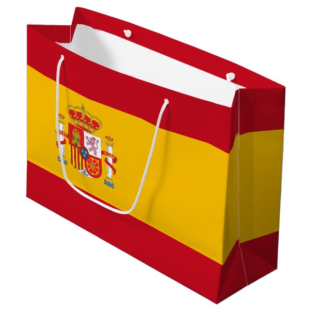 Grand Sac Cadeau Drapeau de l'Espagne (Devant Angle)