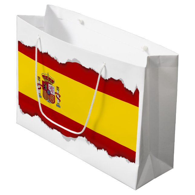 Grand Sac Cadeau Drapeau de l'Espagne (Devant Angle)
