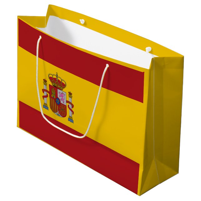 Grand Sac Cadeau Drapeau de l'Espagne (Devant Angle)