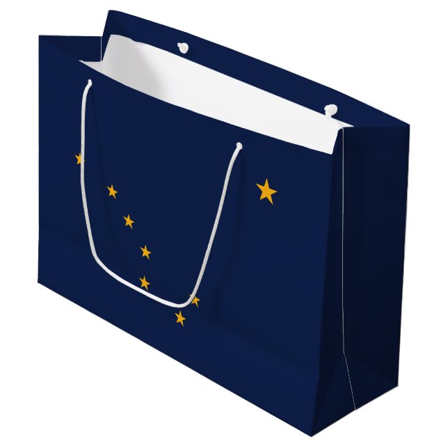 Grand Sac Cadeau Drapeau de l'État d'Alaska (Devant Angle)