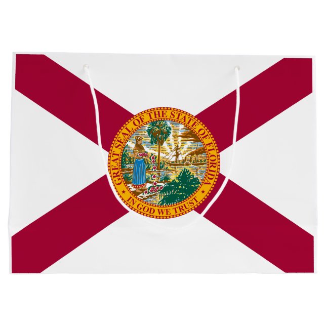 Grand Sac Cadeau Drapeau de l'État de Floride (Dos)