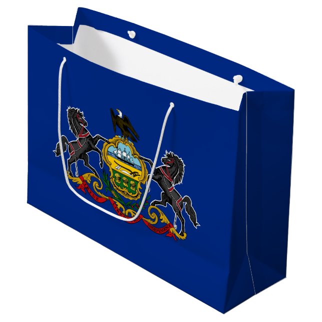 Grand Sac Cadeau Drapeau de l'État de Pennsylvanie (Devant Angle)