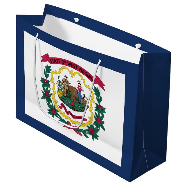 Grand Sac Cadeau Drapeau de l'État de Virginie-Occidentale (Devant Angle)
