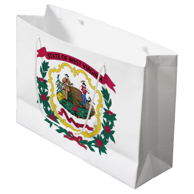 Grand Sac Cadeau Drapeau de l'État de Virginie-Occidentale (Devant Angle)