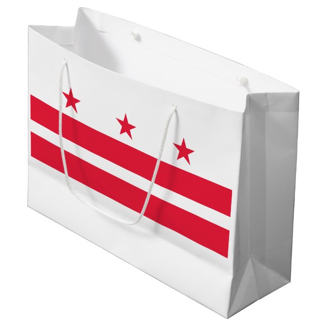 Grand Sac Cadeau Drapeau de l'État de Washington DC (Devant Angle)