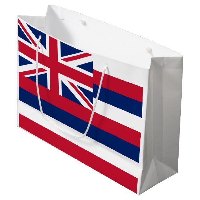 Grand Sac Cadeau Drapeau de l'État d'Hawaii (Devant Angle)