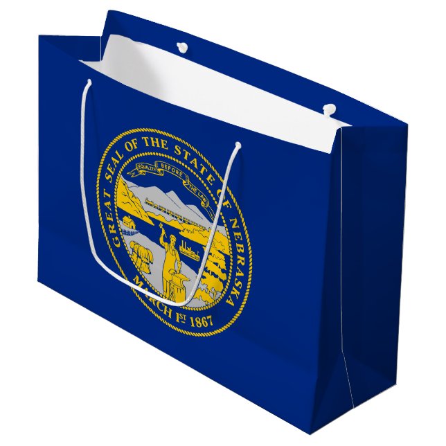 Grand Sac Cadeau Drapeau de l'État du Nebraska (Devant Angle)