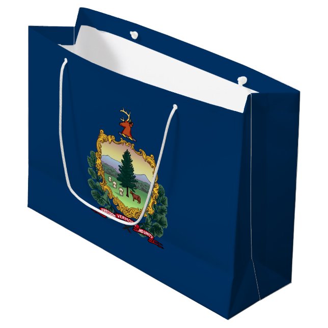 Grand Sac Cadeau Drapeau de l'État du Vermont (Devant Angle)